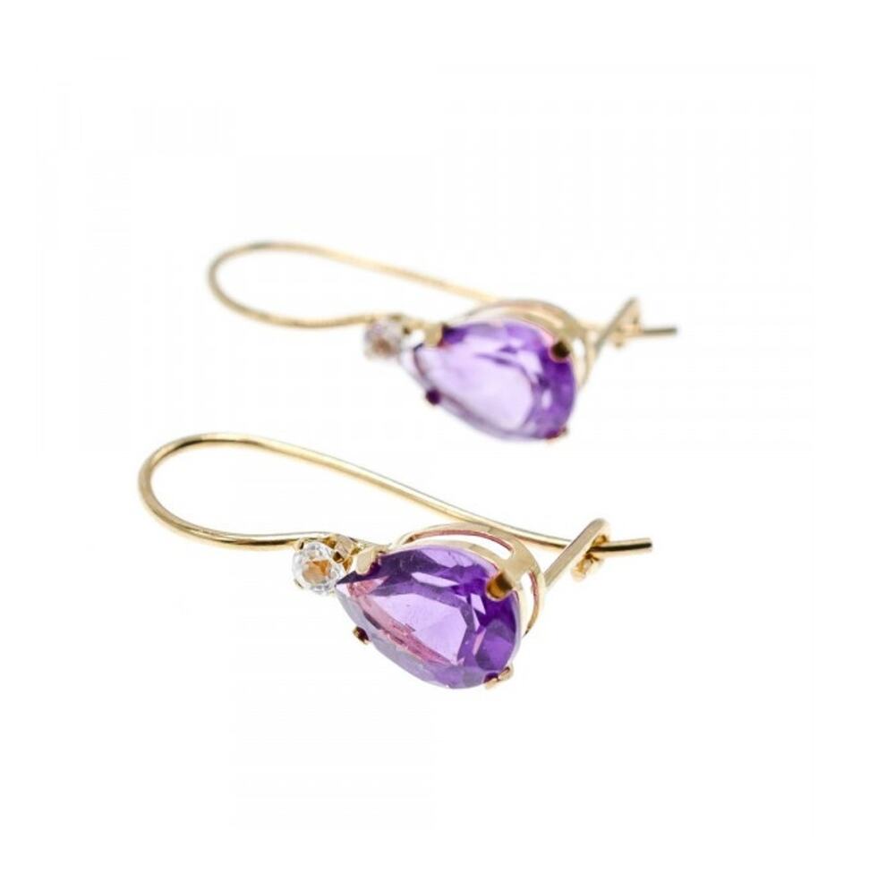 10K Yellow Gold Tourmaline & Diamond Earrings